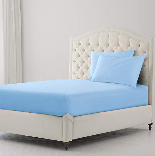 Clicktostyle S&aacute;bana bajera de poli algod&oacute;n, color liso, s&aacute;bana bajera para cama de 75&nbsp;x 190&nbsp;cm