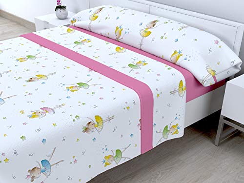HM'S HOME'SECRET Juego DE SABANAS CORALINA Tacto SEDALINA Bailarina (Rosa, 90)