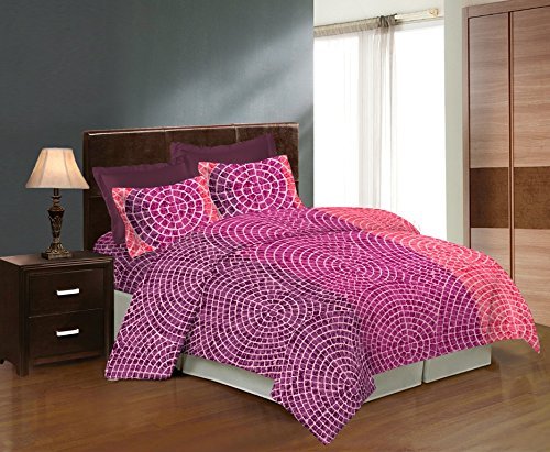 Bombay Dyeing Cealina DSN-02 - S&aacute;bana para cama de matrimonio (polialgod&oacute;n, 229 x 254 cm) y funda...