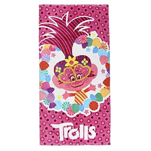 Cerd&aacute; Toalla Playa Infantil Trolls, Rojo, 70 x 140 cm