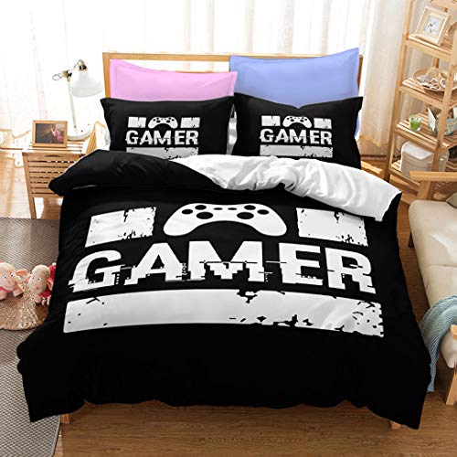 Juegos de Ropa de Cama de Videojuegos Adolescentes Funda Nórdica Gamepad Gaming Gamer Decoración...