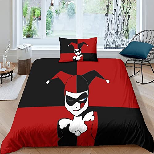 Harley Quinn 3 Piezas Juego De Cama DC Juego De Funda N&oacute;rdica De Y Almohada 3D con Impresi&oacute;n...
