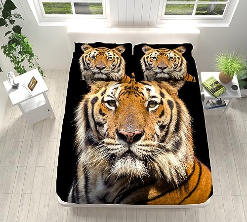 Sabanas Bajeras Tigre Animal Sabanas 135 x 190 Microfibra S&aacute;bana Ajustable El&aacute;stico en el Borde...