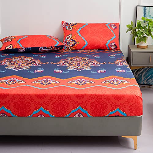 Chickwin Sábana Bajera Ajustable Colchones Decorativa, Microfibra Suave Transpirable Tela -...
