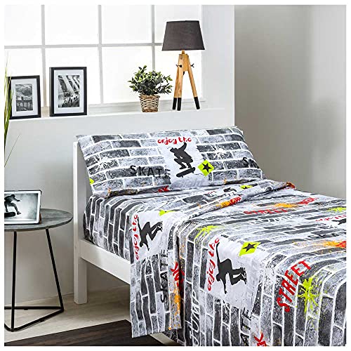 COTTON ARTean Juego de sabanas Juvenil Roll Cama de 90 x 190/200. 50% ALGODÓN 50% Poliester....