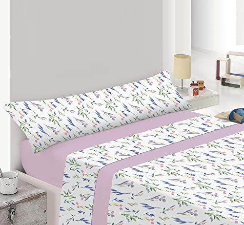 ENERGY COLORS TEXTIL-HOGAR -Galan- Juego Sábanas 3 Piezas (Bajera, encimera, 1 Funda Almohada)...