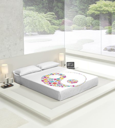 TSUKI S&aacute;banas Yin YAN Japonesas Zen Chillout 100% algod&oacute;n (Cama 135)