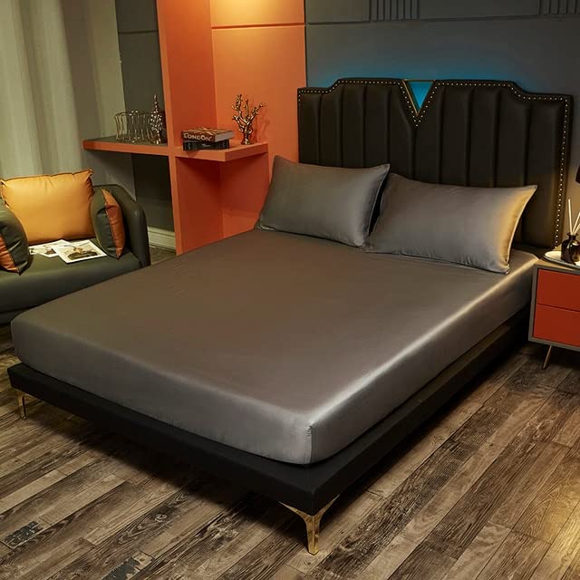 TOUFA Sábana bajera ajustable de seda de morera natural de seda de 25 cm de tamaño de funda de...