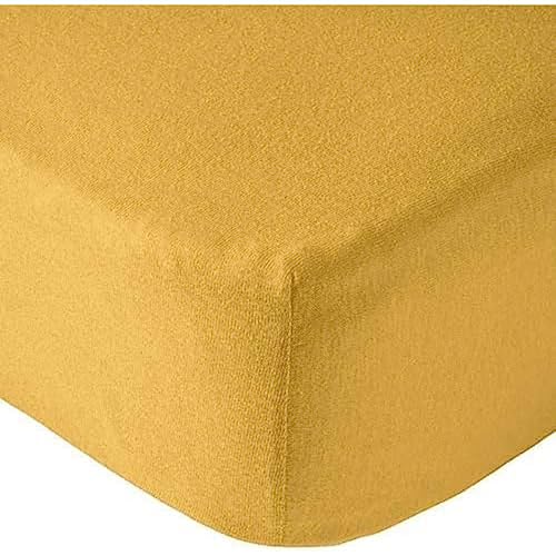 BabyCalin - S&aacute;bana Bajera de 60 x 120 x 15 cm, Color Mostaza con certificaci&oacute;n Oeko-Tex