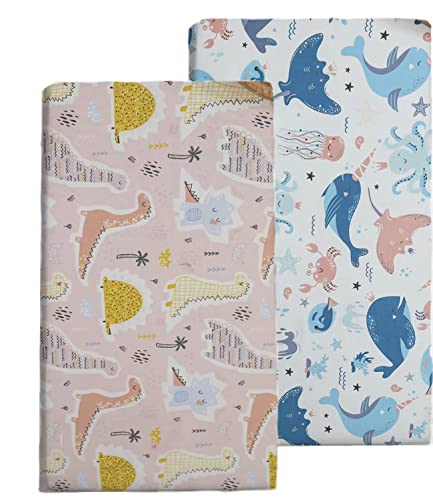 Juego de 2 s&aacute;banas bajeras ajustables para beb&eacute;, 60 x 120 cm, microfibra suave para cuna (una...
