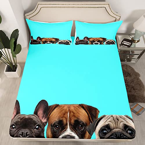 Juego de cama para perros de mascotas, juego de s&aacute;banas de Bulldog Franc&eacute;s, juego de s&aacute;banas...