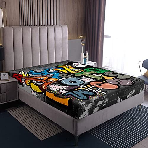 S&aacute;bana bajera ajustable de estilo hip hop para ni&ntilde;os, 100 % microfibra, transpirable, para...