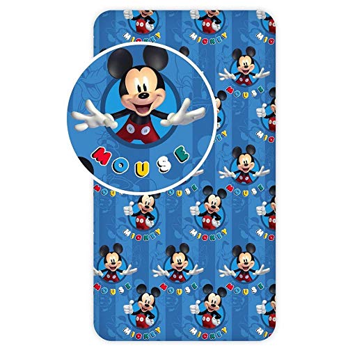 S&aacute;bana bajera ajustable para cama individual de Mickey Mouse 90 x 200+25 cm