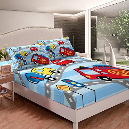 - Juego de s&aacute;banas para ni&ntilde;os, dise&ntilde;o de Dibujos Animados, para Coche, cami&oacute;n, avi&oacute;n, avi&oacute;n,...