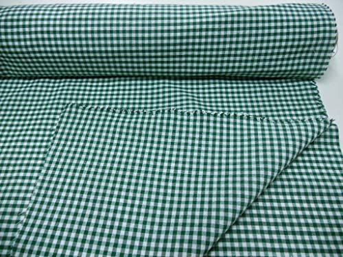 GADETEX Telas por metro,Tejido Vichy,Tela cuadros vichy (Cuadro peque&ntilde;o 5x5 mm. Color Verde, 0,50...
