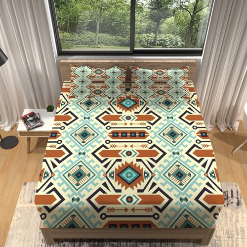 Sabanas Bajeras patr&oacute;n de Estilo Boho Sabanas 135 x 190 Microfibra S&aacute;bana Ajustable El&aacute;stico en...