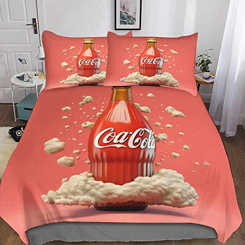 MasterUnion Coca - Cola Juego De S&aacute;banas Y Fundas N&oacute;rdicas De Dise&ntilde;o 3D Bebidas gaseosas Coke...