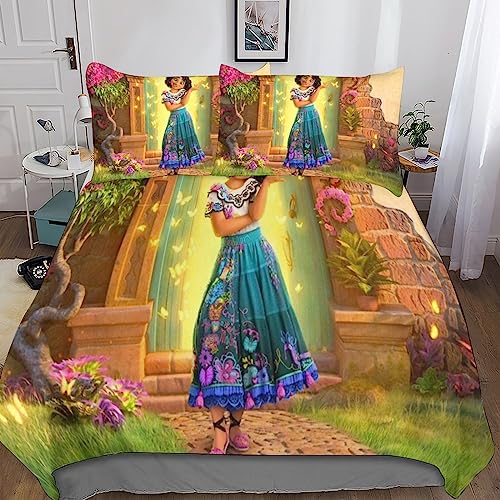 SUCREVEN Encanto Juego De S&aacute;banas Y Fundas N&oacute;rdicas Impresas En 3D，Animaci&oacute;n fant&aacute;stica Fundas...