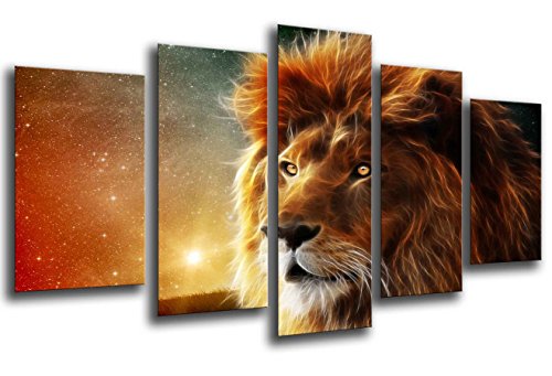 Cuadros Camara, Cuadro Fotográfico Rey Leon, Sabana, Animales, Multicolor, Tamaño total: 165 x 62...