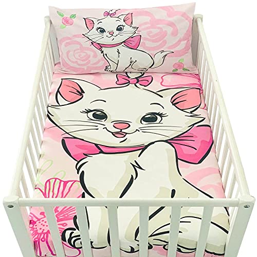 Disney Marie Aristochats - Funda nórdica de 100 x 135 cm y funda de almohada de 40 x 60 cm | Juego...