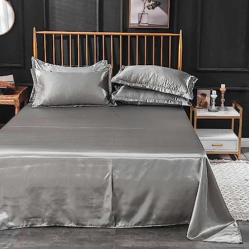 KYKHT Sábanas de satén de seda, sábanas de seda suave, sábanas cómodas, para hotel premium, 1...
