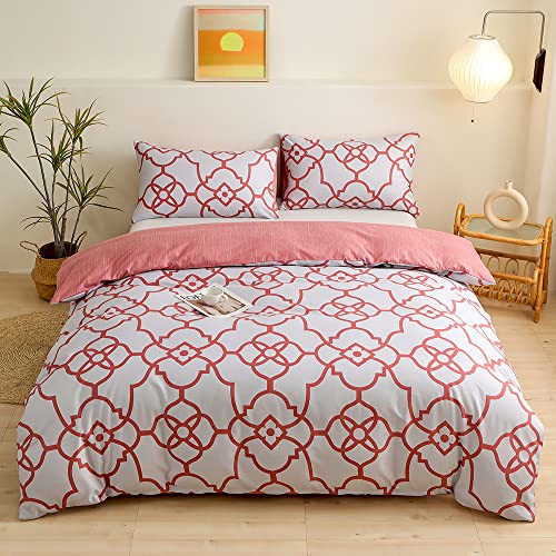 ENEN Juego de Ropa de Cama Estampado Geometr&iacute;a con1 Funda de Edred&oacute;n, 1 S&aacute;bana Bajera Ajustable y...