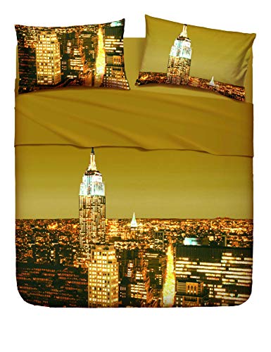 Bassetti Juegos para Cama Doble, l&iacute;nea Natural, 100% algod&oacute;n, Fabricada en Italia (Nueva York)