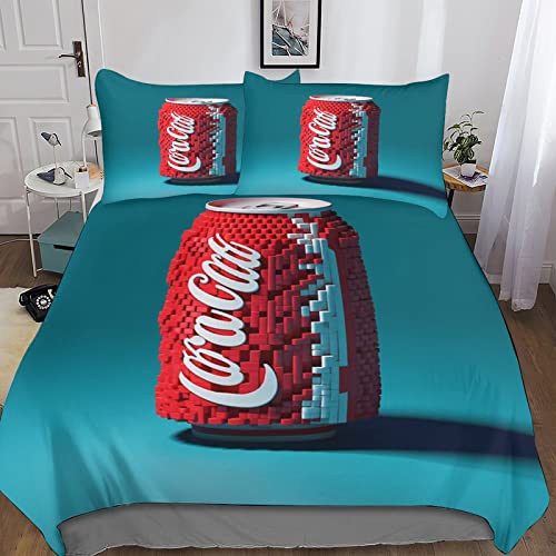 MasterUnion Coca - Cola Juego De S&aacute;banas Y Fundas N&oacute;rdicas Impresas En 3D Bebidas gaseosas Coke...