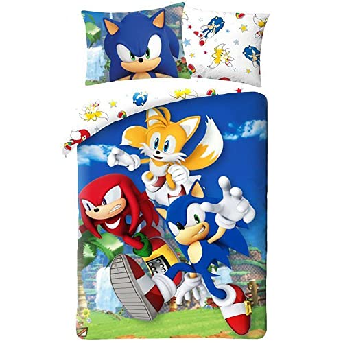Halantex Sonic - Juego de ropa de cama de algodón (140 x 200 cm y 70 x 90 cm)
