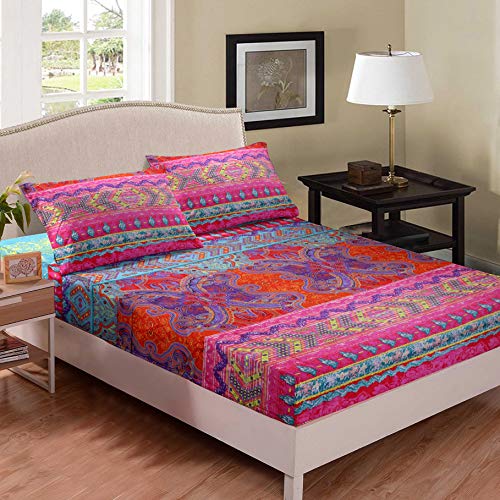 Loussiesd - Juego de Funda n&oacute;rdica Bohemia de 3 Piezas de Microfibra Supersuave y Colorida con...