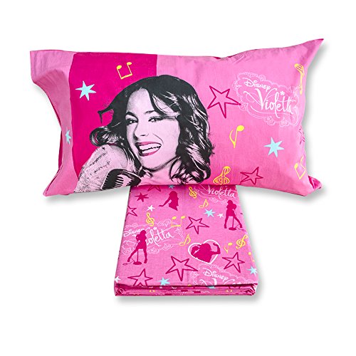 THEAILATI Caleffi - Juego de sábanas de 1 plaza Violetta Star Disney