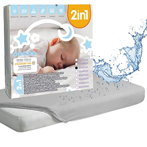 Bisoo Sabanas Minicuna 50x80 / 50x83 cm - Protector Colchon Minicuna Colecho con Capa de Algodon...