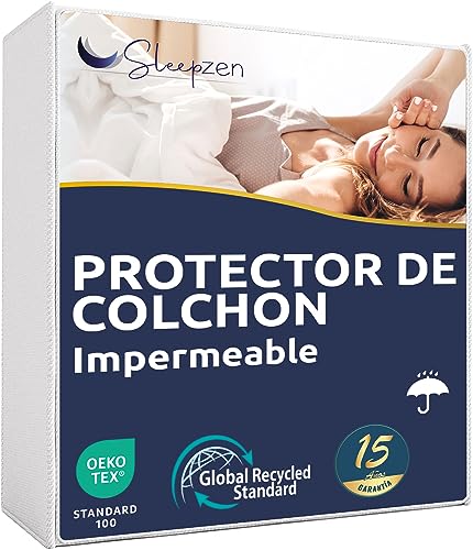 Protector de Colchon 150x200cm Impermeable - Cubre Colchon Certificado Oeko-Tex&reg; - Superficie de...