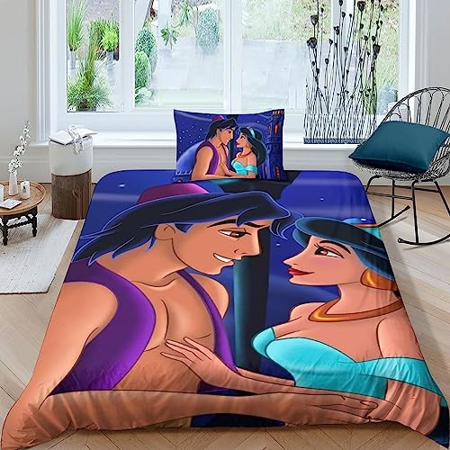 Aladdin Juego De Funda De Edredón, Funda De Edredón con Impresión 3D,Juego De Ropa De Cama con...