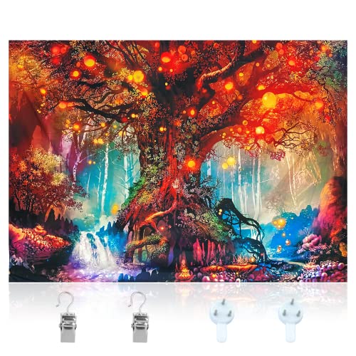 Tapices del Castillo del Bosque, Tapiz Abstracto Hippie Tapiz de Cuento de Hadas, Tapestry...