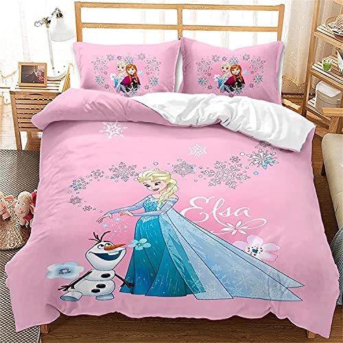 LKFFHAVD Disney Frozen Anna Y ELSA Olaf Kristoff Ropa de cama de microfibra 3D con impresión...