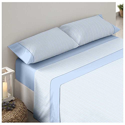 COTTON ARTean Juego de sabanas Aries Azul Cama de 135 x 190/200. 50% ALGOD&Oacute;N-50% Poliester.