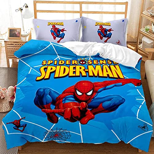 LKFFHAVD Spider-Man Juegos de ropa de cama de Marvel Los Vengadores Spider Man, funda n&oacute;rdica de...