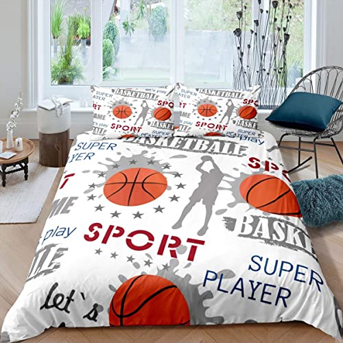 Juego de Ropa de Cama 135 x 200cm Baloncesto Funda N&oacute;rdica Cama 90cm Jugador de Baloncesto, para...