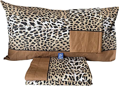 L'EMPORIO CASA Web - Juego de sábanas con estampado de leopardo moteado para cama de matrimonio,...