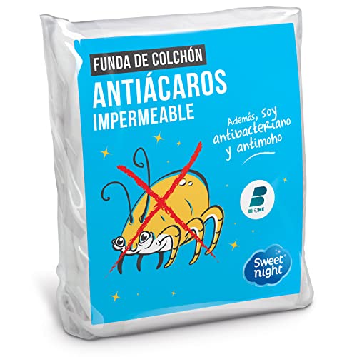Sweetnight Protector de colch&oacute;n 90x190 cm, Cubrecolch&oacute;n impermeable y anti&aacute;caros, Rizo 100%...