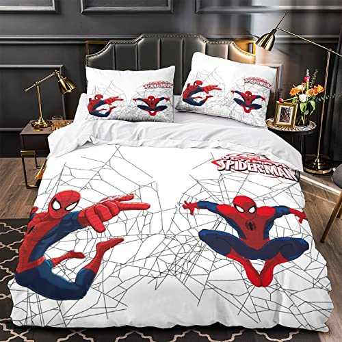 Spider-Man Funda N&oacute;rdica Estampada Superheroes Design Precioso Patr&oacute;n para Ni&ntilde;os Ni&ntilde;os Ni&ntilde;as...