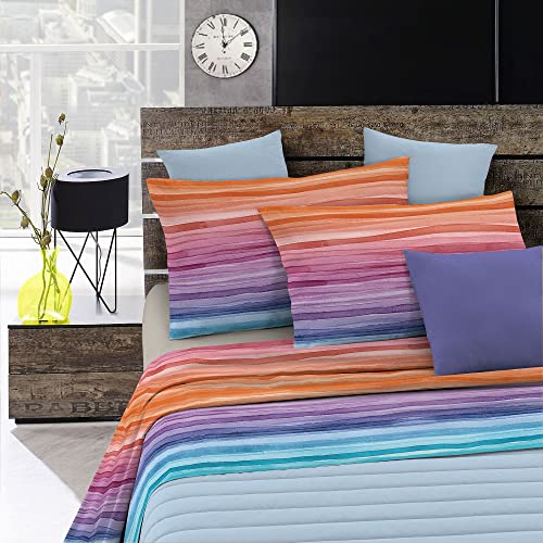 Fantasy Rainbow s&agrave;bana de Cama de fantas&iacute;a en Microfibra Impresa, arco&igrave;ris, S&igrave;ngolo