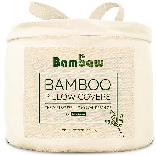 Bambaw &ndash; Juego de 2 Fundas de Almohada 50x70 cm, S&aacute;banas de Bamb&uacute;, Sedosas, Transpirables y...