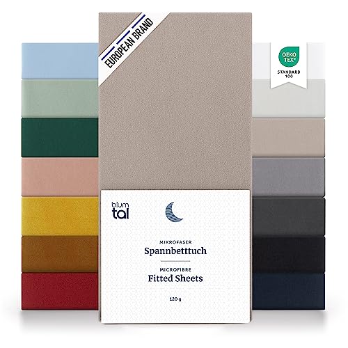Blumtal Sábana Bajera Ajustable - Sábana Bajera de Microfibra Premium, para colchón de 25-27 cm...