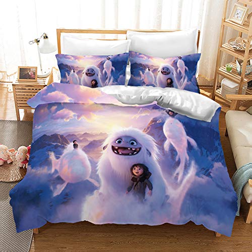 GDGM Juego de ropa de cama para niños The Abominable, ropa de cama 3D, funda nórdica y funda de...