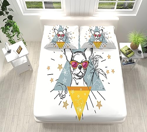 S&aacute;Bana Bajera 90x190 cm, Dise&ntilde;O Banda El&aacute;Stica 30 cm Profundidad, Bulldog Franc&eacute;S Dibujado A...