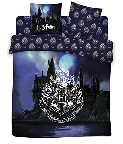 Harry Potter Juego de Ropa de Cama, Funda Nórdica de 240 x 220 cm + 2 Fundas de Almohada + Sábana...