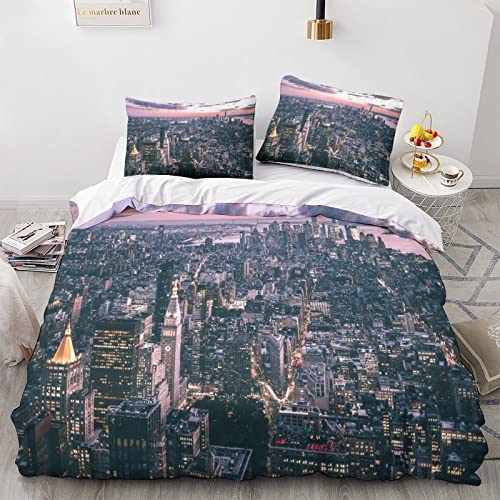 Nueva York Funda N&oacute;rdica 3 Piezas Juego De S&aacute;banas De Edred&oacute;n De Ropa De Cama Digital 3D Juego De...