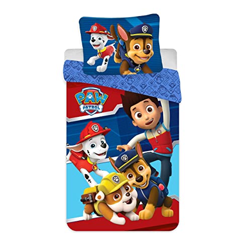 Juego de ropa de cama infantil de la Patrulla Canina, funda n&oacute;rdica de 140 x 200 cm y funda de...